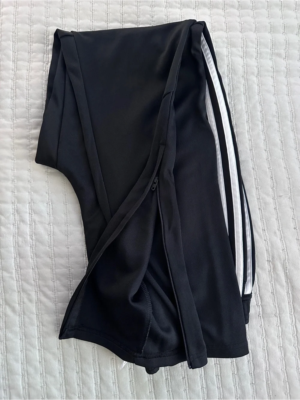 adidas Black Jogger Pants with White Side Stripes and Logo